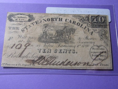 1862 state north carolina - state, of