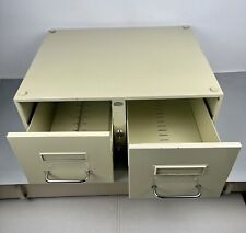 VINTAGE CASIER MÉTALLIQUE DEUX TIROIRS AVEC CLEF.DECO INDUSTRIELLE