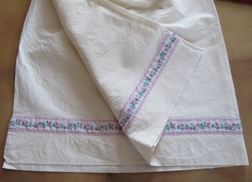 Grand drap plat lin - plat, avec