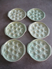 6 ASSIETTES  A ESCARGOTS - PORCELAINE GIEN FRANCE - Diam: 21 cm