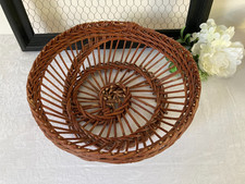 825⚜️ Ancien Panier Rond Corbeille en Osier  Vintage Diamètre 30 Cm