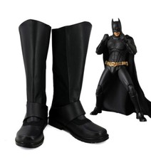 Chaussures Batman Cosplay Costume Shoes Bottes Bruce Wayne Boots Noir Black