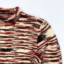 Lourd Pull en pure laine vierge 100% tricoté à la main - taille M