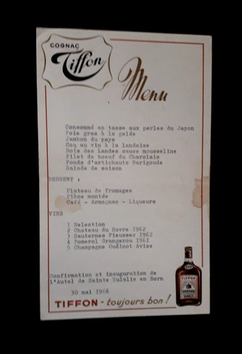 Menu publicitaire cognac - publicitaire,
