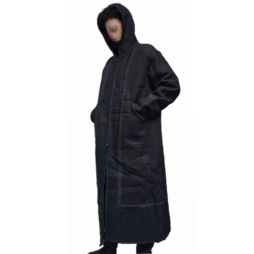 Hiver noir capuche laine - hiver,