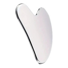 Planche Gua Sha Coeur Métallique pour Massothérapie Visage et Main avec Bords