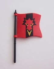 PLAYMOBIL (L724) MOYEN-AGE - Grand Drapeau du Dragon Rouge avec Mat 3319