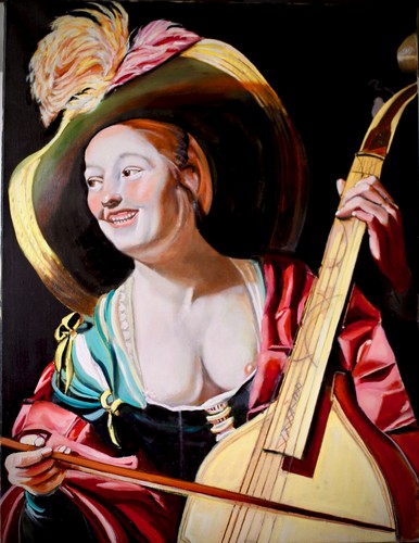 Huile sur toile femme - huile, la