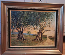 Huile sur panneau paysage - sur,