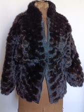 Veste fourrure damier vison année 80 T 38