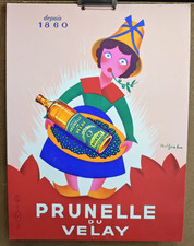 Carton publicitaire d'époque Prunelle du Velay /RSC72