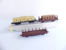 DIVERS N 1:160 / 3 WAGONS TYPE PLAT A ESSIEUX DONT 2 A RANCHERS