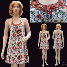 ROBE DOS NU 100% COTON  BLANCHE à Fleur  Taille 36 38