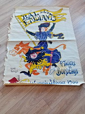   rare affiche originale ancienne Henri Goussé "Bal des étudiants" Bordeaux 1900