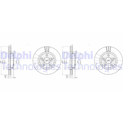 Delphi disques frein - 2x,