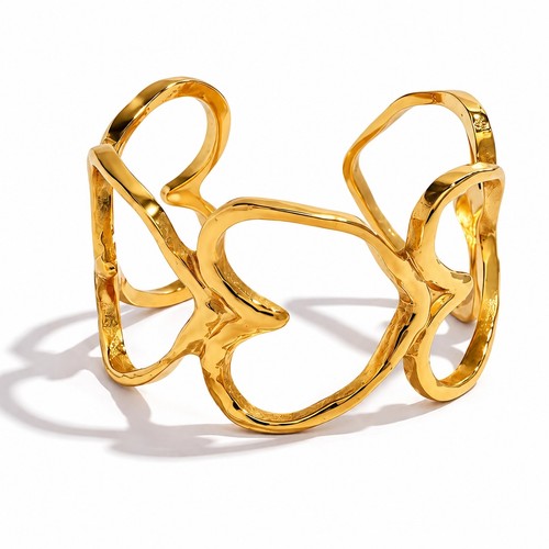 Bague design organique - bague, dorée