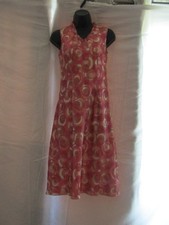 Women's Pink, Orange & White 1960 Vintage Retro Dress Pin Up Size 38 /Med