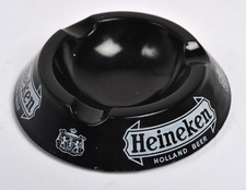 Ancien Cendrier en verre HEINEKEN  Noir  - Made In france