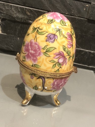 Oeuf porcelaine cerclage - , doré