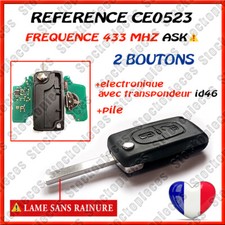 CLE VIERGE CE0523 ASK 2 BOUTONS COMPATIBLE CITROEN XSARA PICASSO C4 C8 JUMPY VA2