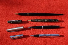 Ancien stylo plume X 4 - Parker - Waterman - Gold starry - USA
