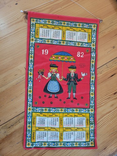 Ancien calendrier mural tissu - ancien,