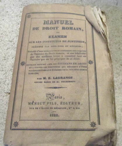 Lagrange manuel de - -, droit