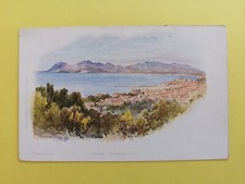 CPA Dos 1900 Bleu AQUARELLE CANNES PANORAMA Signée Louis Ernest LESSIEUX