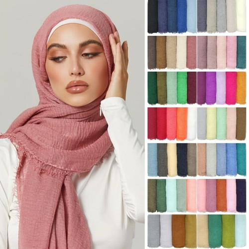 Foulard hijab coton plissé - coton,