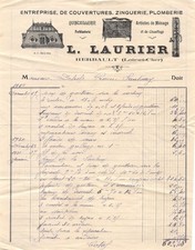 1920 ENTREPRISE DE COUVERTURES ZINGUERIE PLOMBERIE L LAURIER A HERBAULT - M.