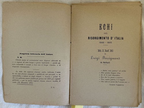 Echi del risorgimento - echi,