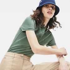 Polo Femme Lacoste PF7845-3M9 Coton Piquet Slim Fit Manches Courtes Mode Verte