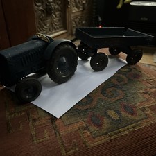 Ancien jouet tracteur GWL  en métal Avec Remorque