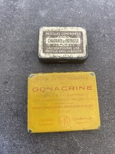 2 Anciennes Boîte À Médicaments Métal Pastilles Chlorate Potasse Et Gonacrine
