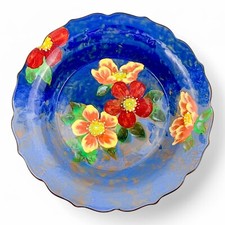 Assiette En Porcelaine Vintage Royal Doulton Bleue "Wild Rose" (D6227)