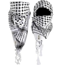 Foulard shemagh classique blanc noir homme foulard coton ghutra arafat arabe