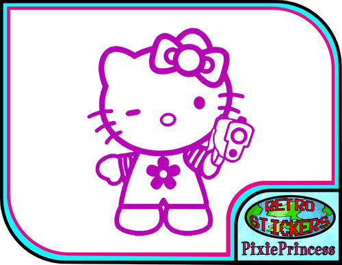 Hello kitty autocollant - hello,