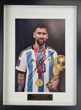 Lionel Messi  autographed canvas  Hand Signed FRAMED w/ COA Free shipping