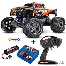 Traxxas Stampede Orange Électrique 2WD Monster Truck 1/10 Rtr + 4A Chargeur +