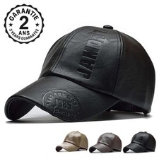 Casquette Homme Cuir PU Baseball Imperméable Lead The World 1985 Vintage Sport