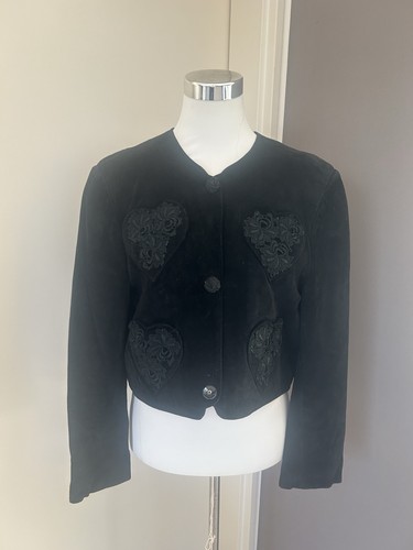 Veste daim noir - noir, vintage