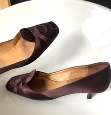 Chaussures escarpins Hermès 36  Italie shoes vintage pumps Satin Soie Hermes