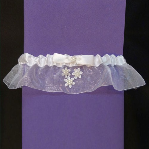 Jarretière satin organza - satin,