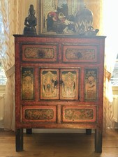Meuble asiatique ancien - , peint