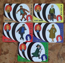 5 TELECARTES TINTIN LES