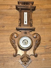 thermomètre - baromètre mural en bois