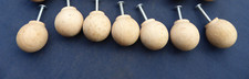 7 boutons boules bois naturel