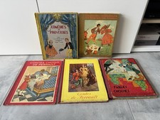 Lot De 5 Livres Anciens Pour Enfant Contes De Perrault Comédies Fables