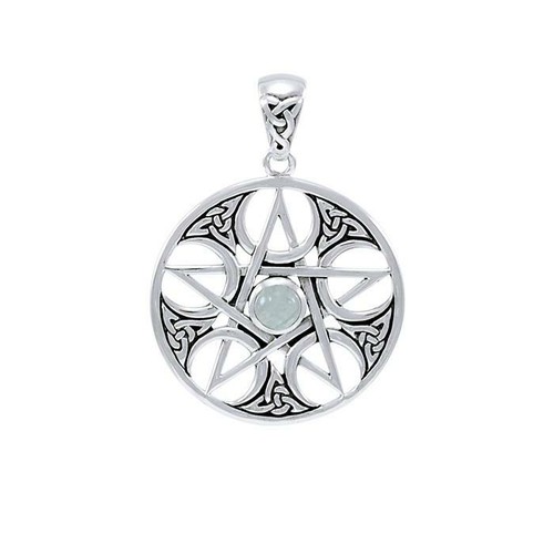 Pendentif pentacle lune - pentacle,