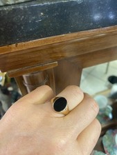 Bague Chevalière Mixte Onyx Noir en or jaune 18 K (750°/°°) 18 carats 6,66gr
